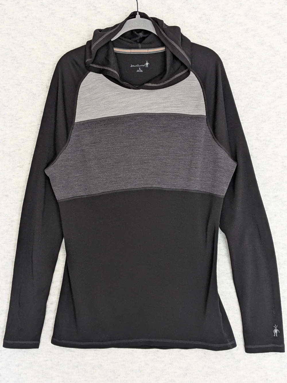Smartwool Midweight 250 Color Block Pullover Baselayer Top Hoodie Sz L Merino